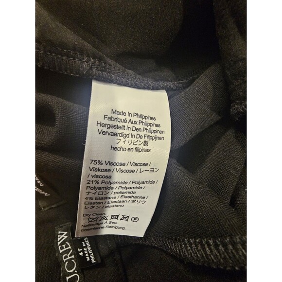 J.Crew Womens Skinny Trouser Pant Italian Ponte 4T Black HighRise Mario Bellucci - Picture 10 of 12